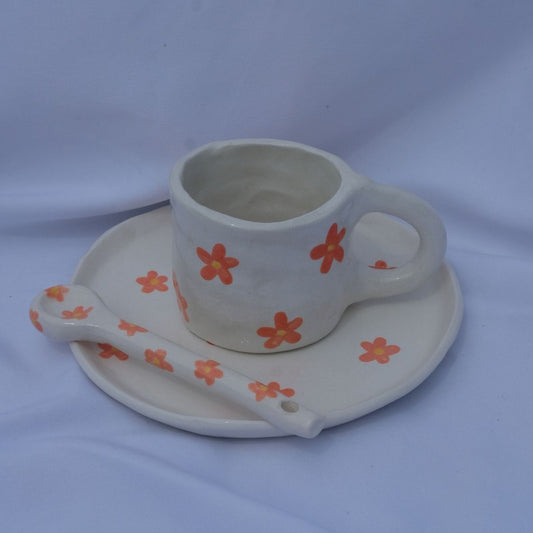 Orange flowers set